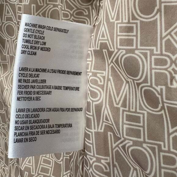 Michael Michael Kors Women’s Quilted Jacket Coat Beige Size M Medium - Picture 8 of 11